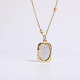 Vintage Magic Mirror Rose Flower Pendant Necklace for Women
