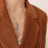 Vintage Magic Mirror Rose Flower Pendant Necklace for Women