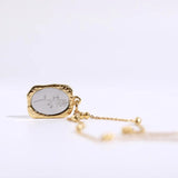 Vintage Magic Mirror Rose Flower Pendant Necklace for Women