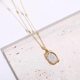 Vintage Magic Mirror Rose Flower Pendant Necklace for Women