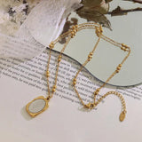 Vintage Magic Mirror Rose Flower Pendant Necklace for Women