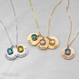 Personalized Mom Custom Necklace Engrave Name Birthstone Gift Jewelry