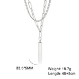 Minimalist Bar Necklace Choker Stainless Steel Double Layer Chain Jewelry