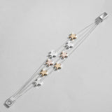 Triple Star Bracelet Silver Snake Chain Charm Jewelry