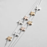 Triple Star Bracelet Silver Snake Chain Charm Jewelry