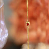 Red Gemstone Bracelet with Silver Inlay Retro Charm Bangle