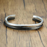 Vintage Silver Vikings Cuff Bangle Bracelet
