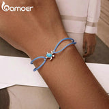 925 Silver Mini Turtle Bracelet for Women Adjustable Rope Fine Jewelry