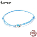 925 Silver Mini Turtle Bracelet for Women Adjustable Rope Fine Jewelry