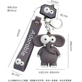 Funny Elephant Key Chain Big Eye Bull Keyring Cartoon Animal Bag Pendant