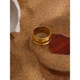 Stainless Steel Minimalist Round Ring 18K PVD Plated