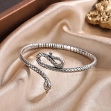 Vintage Silver Serpentine Bracelet for Women