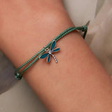 925 Silver Bracelet Fish Dragonfly Design Adjustable Women's Jewelry Gift