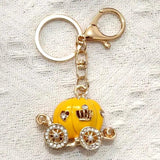 Pumpkin Carriage Crystal Hallowmas Fairy Tale Keychain Purse Bag Buckle