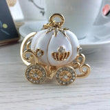 Pumpkin Carriage Crystal Hallowmas Fairy Tale Keychain Purse Bag Buckle