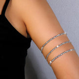 Stonefans Twisted Rhinestone Arm Cuff Bracelet for Women
