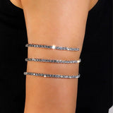 Stonefans Twisted Rhinestone Arm Cuff Bracelet for Women