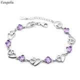 S925 Silver Princess Crystal Heart Bracelet for Women FQL22186