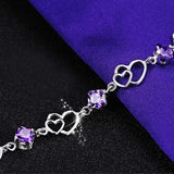 S925 Silver Princess Crystal Heart Bracelet for Women FQL22186