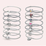 925 Silver Sparkling Castle Bracelet Women Jewelry DIY Gift