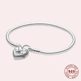925 Silver Sparkling Castle Bracelet Women Jewelry DIY Gift