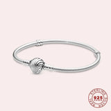 925 Silver Sparkling Castle Bracelet Women Jewelry DIY Gift