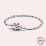 925 Silver Sparkling Castle Bracelet Women Jewelry DIY Gift