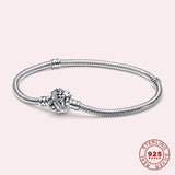 925 Silver Sparkling Castle Bracelet Women Jewelry DIY Gift