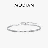 925 Silver Clear CZ Bracelet Women Wedding Fine Jewelry