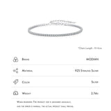 925 Silver Clear CZ Bracelet Women Wedding Fine Jewelry