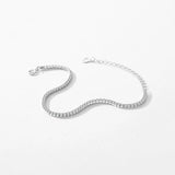 925 Silver Clear CZ Bracelet Women Wedding Fine Jewelry