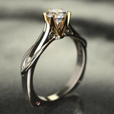Natural Moissanit Ring for Women 18K Wedding Jewelry