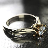 Natural Moissanit Ring for Women 18K Wedding Jewelry