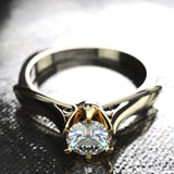 Natural Moissanit Ring for Women 18K Wedding Jewelry