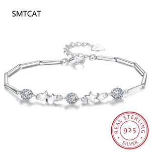 D Moissanite Star Bracelet S925 Sterling Silver