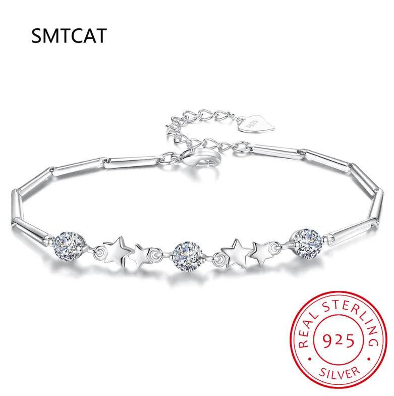 D Moissanite Star Bracelet S925 Sterling Silver