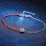 925 Silver Moissanite Bracelet Women Engagement Christmas Party Jewelry