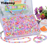 Kids DIY Beaded Toy Mixed Loose Spacer Charms Beads Set with Case