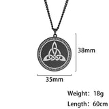 Vintage Round Triquetra Pendant Necklace Antique Silver Irish Celtics Knot