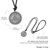 Vintage Round Triquetra Pendant Necklace Antique Silver Irish Celtics Knot
