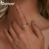 V-shape Moissanite Ring Lab Diamond 925 Sterling Silver Women Engagement Wedding