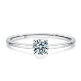 925 Silver 4MM Moissanite Diamond Wedding Ring for Women