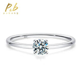 925 Silver 4MM Moissanite Diamond Wedding Ring for Women