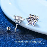 0.2-0.5ct Moissanite Screw Stud Earrings 925 Sterling Silver