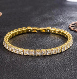S925 Silver Moissanite Bracelet D 1CT Radiant Square Tennis for Wedding Party