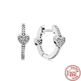 925 Silver Earrings Infinite Love Heart Crystal Moon Sun Ruby Original Pandora
