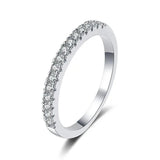 1.5MM Moissanite Half Eternity Band Ring S925 Silver Wedding Jewelry Gift