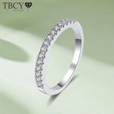 1.5MM Moissanite Half Eternity Band Ring S925 Silver Wedding Jewelry Gift