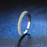 1.5MM Moissanite Half Eternity Band Ring S925 Silver Wedding Jewelry Gift