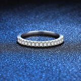 1.5MM Moissanite Half Eternity Band Ring S925 Silver Wedding Jewelry Gift